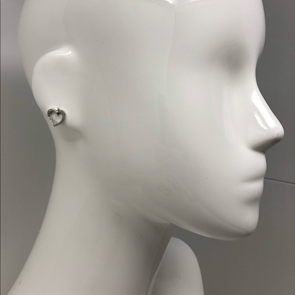 14k White Gold Diamond Earrings - Picture 5 of 5